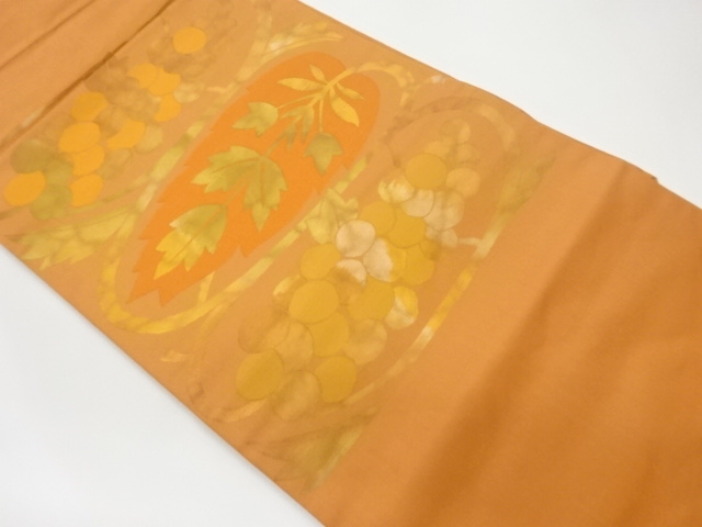 リサイクル　引箔葡萄唐草模様織出し名古屋帯